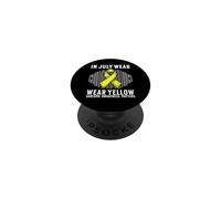In July We Wear Yellow Sarcoma Cancer Awareness Products PopSockets Adhesive PopGrip