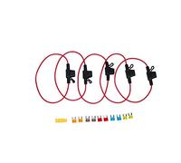 In line fuse holder 5pcs pack including 5A,7.5A,10A,15A,20A fuses and fuse extractor, 16AWG cables ideal for vehicles maintenance!