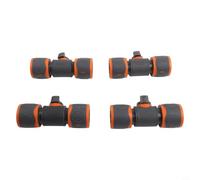 in Line Tap Shut Off Valve Garden Hose Pipe Connector with Flow Control for Irrigation Systems - 4 Pack Orange Grey 102mm