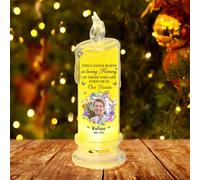 in Loving Memory Candle Custom LED Flameless Christmas Candles,Personalized Memorial Candle with Photo,Memorial Gifts for Family Members,Sympathy Gifts for Loss of Loved One