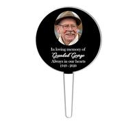 In Loving Memory" Customisable Black Acrylic Grave Sign with Photo - Personalised Memorial Tribute for Grandad, Dad, Mum, or Nanny (Black)