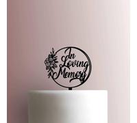 In Loving Memory Flower Acrylic Cake Topper 3mm Thick Premium Laser Cut Cake Decoration for Birthday, Wedding, Baby Shower & Party Cakes Durable Reusable