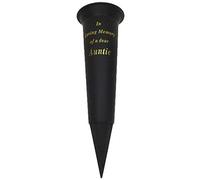 In Loving Memory Grave Vases Spiked of a Dear Auntie Durable Plastic with Gold Lettering Ideal for Fresh or Dried/Artificial Flowers, Black 33cm X 10cm