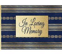 In Loving Memory: Guest Book for Funeral and Memorial Services in Blue and Gold, Condolence Book for Men, Remembrance Book for Funerals or Wake