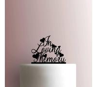 In Loving Memory Hearts Acrylic Cake Topper 3mm Thick Premium Laser Cut Cake Decoration for Birthday, Wedding, Baby Shower & Party Cakes Durable Reusable