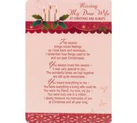 In Loving Memory - Missing My Dear Wife At Christmas And Always - Grave/Graveside Memorial Card