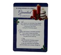 In Loving Memory Of A Dear Grandad Christmas Graveside Keepsake Card