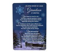 In Loving Memory Of A Dear Grandson Christmas Graveside Keepsake Card