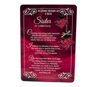 In Loving Memory Of A Dear Sister Christmas Graveside Keepsake Card