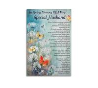 In Loving Memory Of A Very Special Husband Poster In Memory of Plaque Husband Memorial Gift In Loving Memory Gift Canvas Wall Art For Room Decor Poster Decorative Painting Canvas Wall Posters And Art