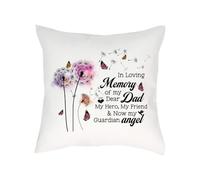 In Loving Memory Of Dad, Bereavement Gift, Gift for Loss of Dad, Sofa decor Home Décor, Satin Throw Pillow/Cushion. (Satin Cushion Cover With Insert)