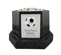In Loving Memory Of Memorial Octagon Rose Bowl Grave Marker Flower Pot Vase With Football Design Dad & Lots More Black/Silver (UV PRINTED) (Daddy)