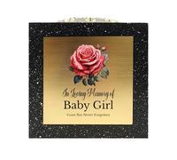 In Loving Memory Of Memorial Rose Bowl Grave Marker Flower Pot Vase With Rose Design Mammy Daddy Nan & Lots More Black/Gold (UV PRINTED) (Baby Girl)