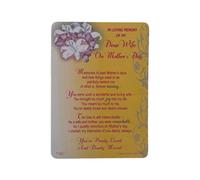 In Loving Memory Of My Dear Wife Mother's Day Keepsake Graveside Card