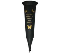 In Loving Memory of Someone Very Special - Plastic Spike Memorial Grave Vase With Butterfly Decoration
