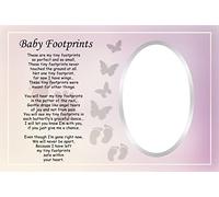 In Loving Memory Photo Frame 10cm x 15cm | Thinking of You Gifts | Memorial Gift | Memorial Photo Frame with a Loving Message - In Loving Memory Picture Frame, Photo Size 4" x 6" (Baby Footprint)
