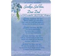 In Loving Memory Plastic Grave Card (Blue) - Goodbye God Bless Dear Dad