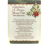 In Loving Memory Plastic Grave Card - Precious Young Child Missed at Christmas