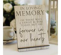 in Loving Memory Wedding Sign | Wooden Memorial Table Sign | Forever in Our Hearts | Laser Engraved Oak | Wedding Remembrance Decoration | Those Who Cannot Be Here