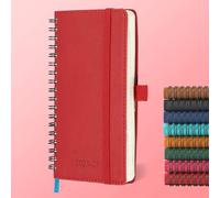 IN-LUXPRO 2025-2026 Academic Diary A6 Week to View (16.6x9.7 cm) Spiral 18 Months (Jul'25 - Dec'26) Weekly & Monthly Planner with Month Tabs & Pocket,Expenses/Note Pages,PU Leather(Red)