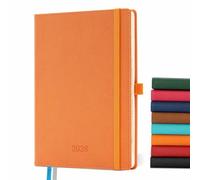 IN-LUXPRO 2026 Calendar: A5 Book Calendar 21.9 x 16.4 cm Diary 1 Week 2 Pages 2026 Weekly Planner Notebook, 12 Months (Jan Dec.) with 100GSM Paper & Pen Loop PU Leather Orange Colour