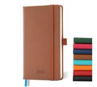 IN-LUXPRO 2026 Calendar: A6 Book Calendar 16.4 x 9.6 cm Small Hardcover Diary 2026 Weekly Planner, 12-Month Book Calendar (Jan - Dec.) with 100GSM Paper Planner & Pocket Calendar with PU Leather
