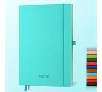 IN-LUXPRO Academic Diary 2026-2027: A4 Week to View (29x21.5 cm) 18 Months(Jul'26 - Dec'27) Weekly & Monthly Planner with Month Tabs & Inner Pocket, Expenses/Note Pages, PU Leather Light Blue