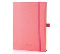 IN-LUXPRO Academic Diary 2026-2027: A5 Week to View (21.8x16.4 cm) 12 Months (Jul'26-Jun'27) Soft Cover New Layout, Weekly & Monthly Planner with Month Tabs & Inner Pocket, PU Leather Rose Red