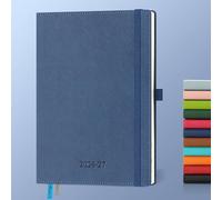 IN-LUXPRO Academic Diary 2026-2027: A5 Week to View (21.9x16.2 cm) 18 Months(Jul'26 - Dec'27) Weekly & Monthly Planner with Month Tabs & Inner Pocket, Expenses/Note Pages, PU Leather Blue