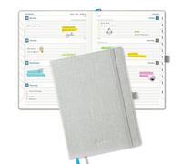 IN-LUXPRO Academic Diary 2026-2027: Luxury A5 Week to View (21.9x16.2cm)18 Months (Jul'26 - Dec'27) Mid Year Diary 26/27 Horizontal Weekly Planner with Timeslots & Month Tabs, PU Leather Sliver