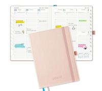 IN-LUXPRO Academic Diary 2026-2027: Luxury A5 Week to View (21.9x16.2cm)18 Months (Jul'26 - Dec'27) Mid Year Diary 26/27 Vertical Weekly Planner with Timeslots & Month Tabs, PU Leather Pink