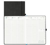 IN-LUXPRO Academic Diary 2026-2027 Week to View A4 Large(29x21.5 cm) 18 Months (Jul'26 - Dec'27) Mid Year Diary 26/27 Vertical Weekly Planner with Timeslots& Month Tabs, PU Leather Black