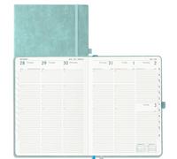 IN-LUXPRO Academic Diary 2026-2027 Week to View A4 Large(29x21.5 cm) 18 Months (Jul'26 - Dec'27) Mid Year Diary 26/27 Vertical Weekly Planner with Timeslots& Month Tabs, PU Leather Sky Blue
