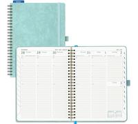 IN-LUXPRO Academic Diary 2026-2027 Week to View A5 Medium (21.9x16.2 cm) Spiral 18 Months (Jul'26 -Dec'27) Mid Year Diary 26/27 Vertical Weekly Planner with Timeslots& Month Tabs, PU Leather Sky Blue