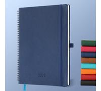 IN-LUXPRO Diary 2026 Planner: A4 Week to View (29x21.7 cm) 12 Months (Jan.-Dec.) Weekly & Monthly Planner with Month Tabs & Pocket, Expenses/Note Pages Spiral Softcover 100GSM Paper PU Leather Blue