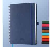 IN-LUXPRO Diary 2026 Planner: Spiral A5 Week to View (21.9x16.4 cm) 12 Months (Jan. - Dec.) Weekly & Monthly Planner with Month Tabs & Pocket Expenses/Note Pages 100GSM Paper PU Leather Blue