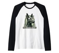 In Malinois We Trust Funny Vintage Belgian Shepherd Dog Raglan Baseball Tee
