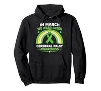 In March We Wear Green CP Awareness Boho Rainbow Pullover Hoodie
