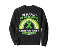 In March We Wear Green CP Awareness Boho Rainbow Sweatshirt