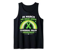 in March We Wear Green CP Awareness Boho Rainbow Tank Top