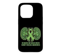 In March We Wear Green Kidney Disease Awareness Shamrock Case for iPhone 15 Pro