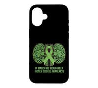 In March We Wear Green Kidney Disease Awareness Shamrock Case for iPhone 16
