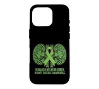 In March We Wear Green Kidney Disease Awareness Shamrock Case for iPhone 16 Pro