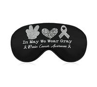 in May We Wear Gray Rainbow Brain Cancer Awareness Month Sleep Masks Eye Cover Blackout with Adjustable Elastic Strap Night Blindfold for Women Men Yoga Travel Nap