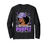 in May We Wear Purple Fibromyalgia Awareness Long Sleeve T-Shirt