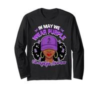 in May We Wear Purple Fibromyalgia Awareness Month Long Sleeve T-Shirt
