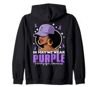 In May We Wear Purple Fibromyalgia Awareness Zip Hoodie