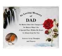 In Memoriam Rectangular Tile Grave Plaque (20 x 15 cm) (Dad, 20 x 15 cm)