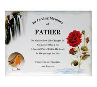 In Memoriam Rectangular Tile Grave Plaque (20 x 15 cm) (Father, 20 x 15 cm)