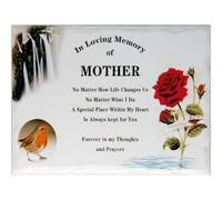 In Memoriam Rectangular Tile Grave Plaque (20 x 15 cm) (Mother, 20 x 15 cm)